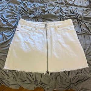 Free People White Denim Skirt